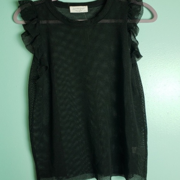 Anthropologie Lavender Field See Through Mesh Top - Picture 3 of 4